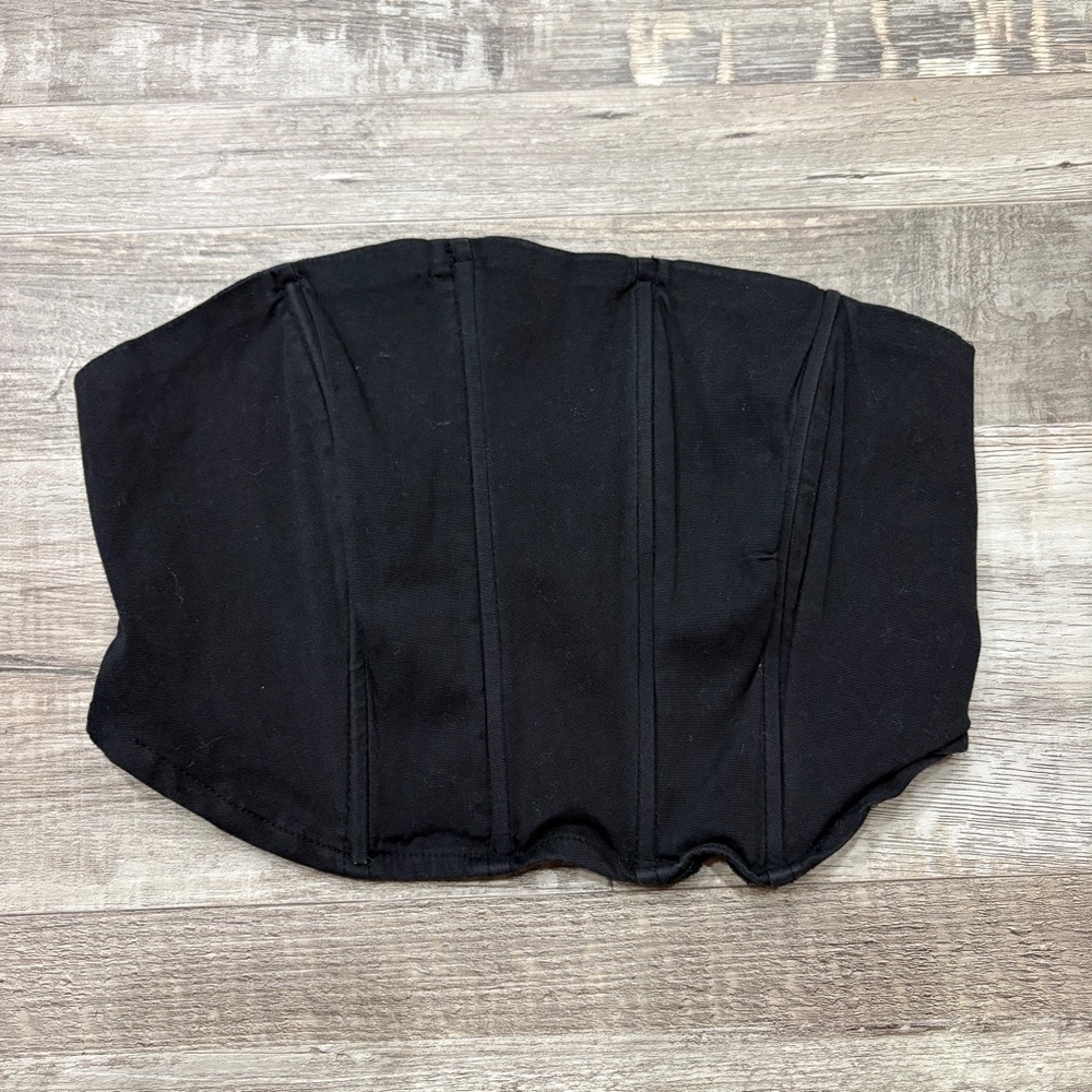 Black Corset Strapless Top